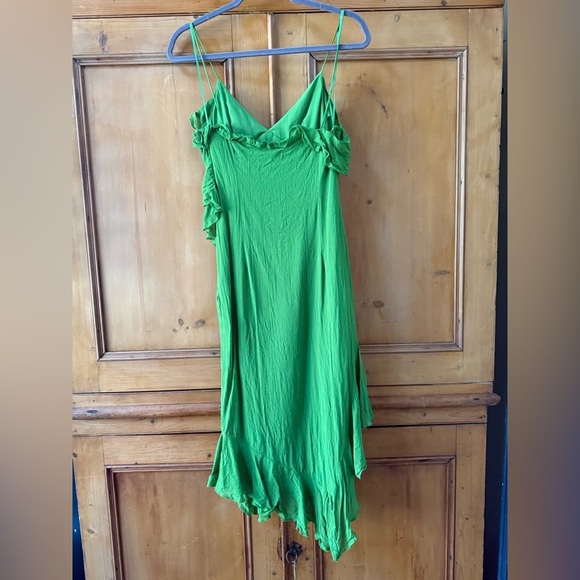Mango Green ruffled Asymmetrical Dress - Picture 10 of 10